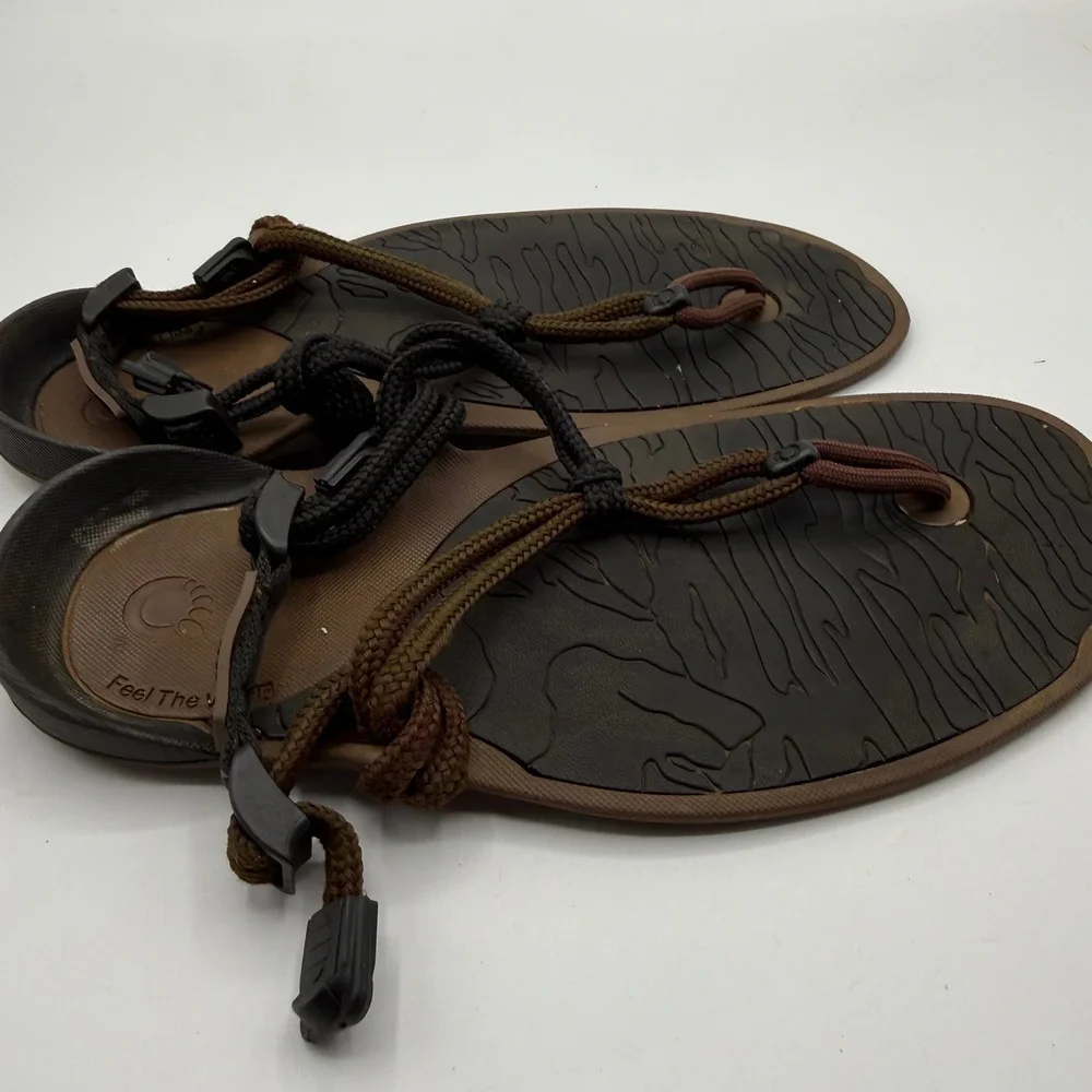 Xero Shoes Cloud Barefoot Sandals Men 6 Women 7 Brown Black Minimalist Zero Drop